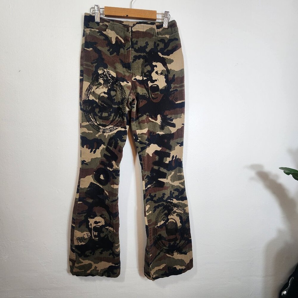Cote a cote Paris, Upcycled Camouflage Flare Pants – One-of-a-Kin